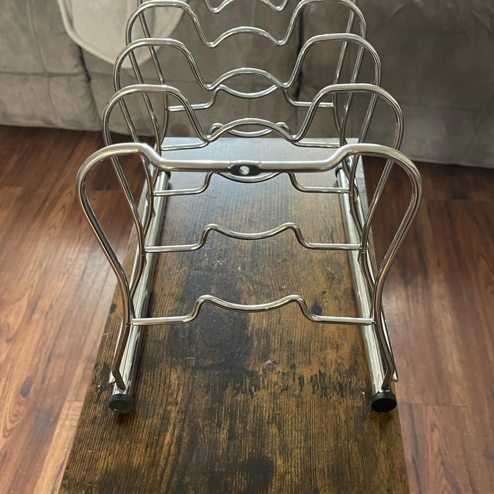 Silver Metal Pan Organizer Rack - Picture 2 of 2